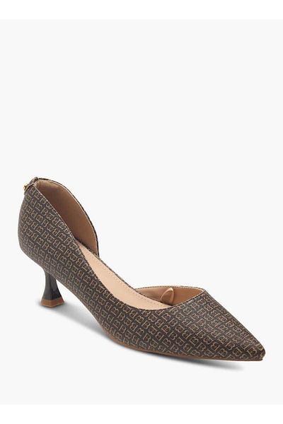 Flora Bella by Shoexpress Flora Bella Solid Pointed Toe Sandals with Flared Heels