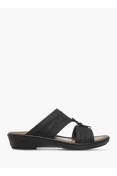 LBL by Shoexpress LBL by Shoexpress Textured Slip-On Arabic Sandals with Buckle Detail
