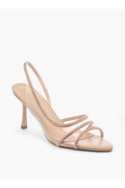 Flora Bella by Shoexpress Flora Bella Embellished Slingback Sandals with Stiletto Heels