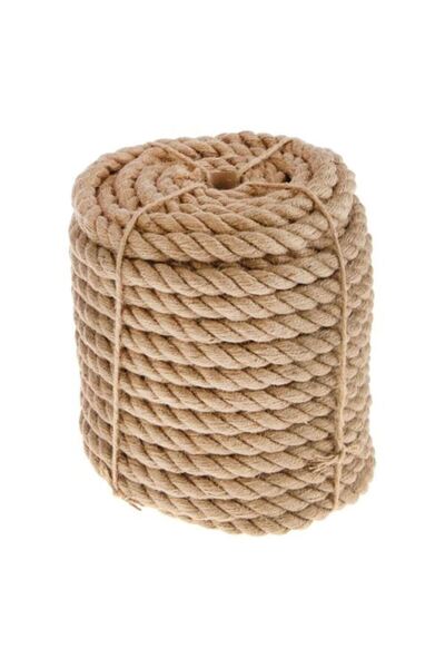 EMİRHANNALBUR Jüt Halat ip Dekoratif Hasır ip Kendir Urgan Süsleme 12 mm 25 METRE
