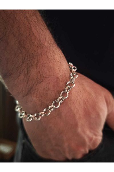 Kusakli Set of 2 Thick Doç Model Men's Chain Necklace and Bracelet