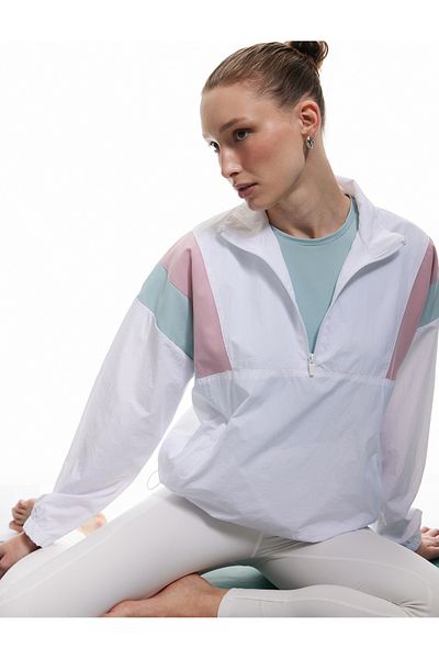 Koton Jachetă sport cu guler vertical color-bloc cu buzunar cu jumătate de fermoar