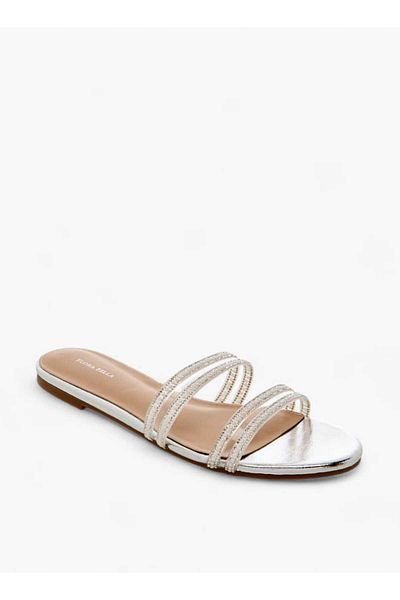 Flora Bella by Shoexpress Flora Bella Embellished Slip-On Sandals