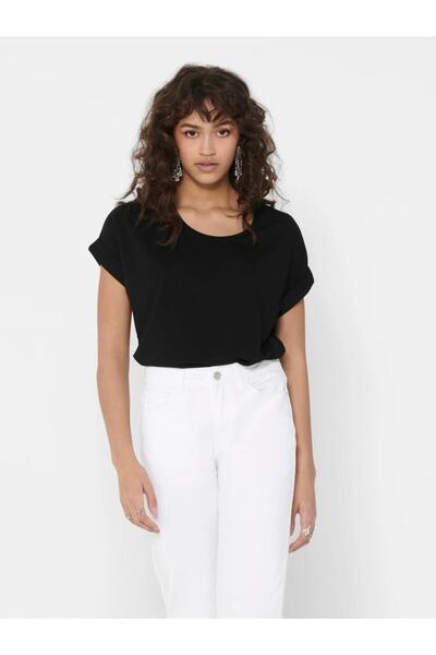 ONLY 15106662   Short Sleeve Tshirt with Shallow Collar Sleeve Fold