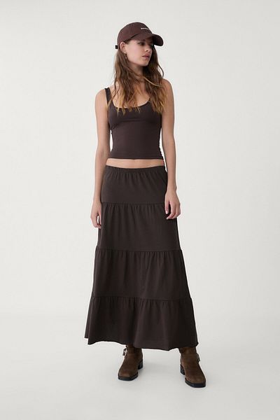 Stradivarius Long flowing boho skirt