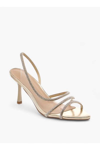Flora Bella by Shoexpress Flora Bella Embellished Slingback Sandals with Stiletto Heels