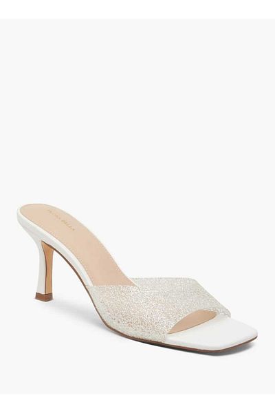 Flora Bella by Shoexpress Flora Bella Textured Slip-On Sandals with Stiletto Heels