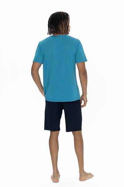 U.S. Polo Assn. U.S. Polo Set de pantaloni scurți tricou cu gât rotund pentru bărbați, cu buzunare