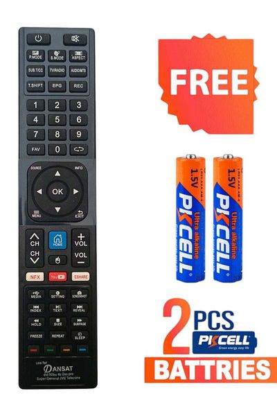 erorex Replacement Remote Control For Dansat Gvc Pro Super General Jvc Telezone Smart Lcd Led Tv