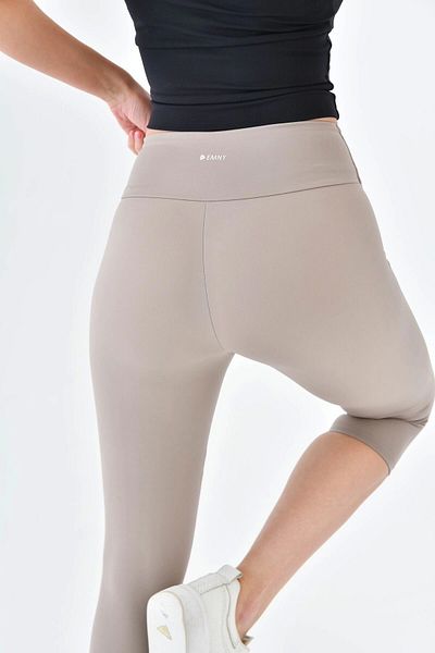 EMNY High Waisted Capri Below Knee Leggings Capri
