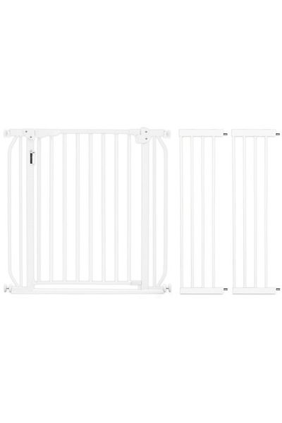BabySafe Baby Safe - Metal Safety LED Gate w / t 20cm x 2 Extension - White