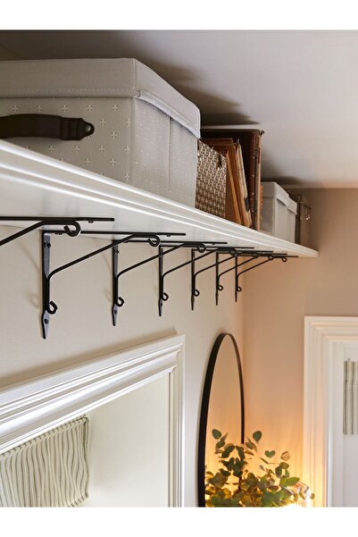 IKEA duvar rafı, beyaz-antrasit, 120x30 cm