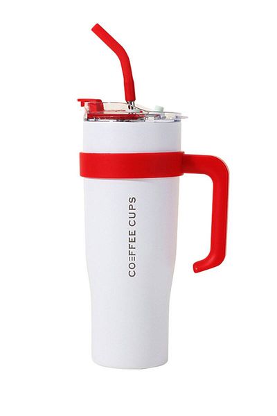 Weather Forecast 304 L Steel 1.2 L White Quencher Camping Picnic Thermos with Straw Cin909By