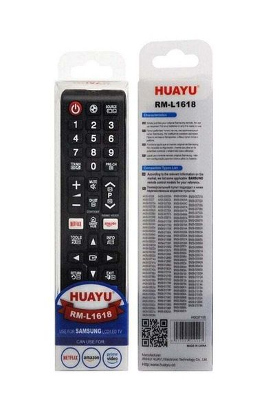 erorex جهاز تحكم عن بعد متوافق مع تلفزيون سامسونج LED الذكي من Huayu RM L1618 مزود بأزرار Netflix Prime