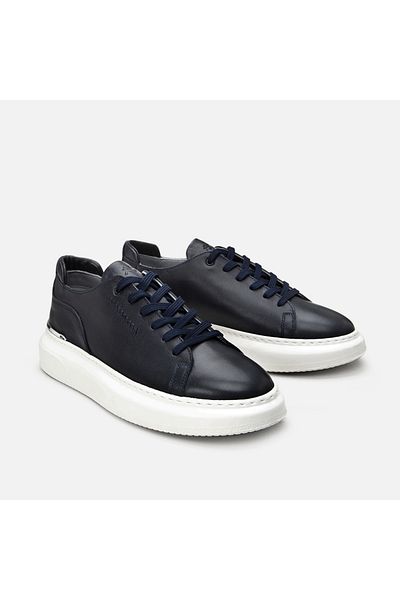 Hotiç Pantofi casual pentru bărbați din piele naturală bleumarin
