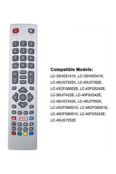 erorex TV Remote Control For Sharp Aquos Silver