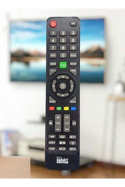 erorex Replacement Remote Control For Haas Lcd Led Tvs Black