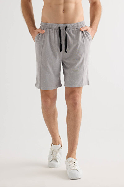 Syah Erkek Pamuklu Yıkamalı Cepli Şort