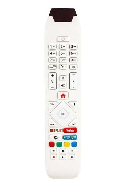 erorex جهاز تحكم عن بعد للتلفزيون LCD-Led من Vestel RCA343140P Youtube-Netflix-Prime Video Button باللون الأبيض