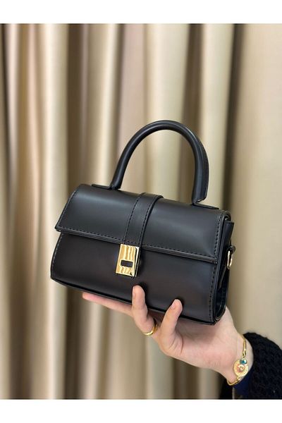 VELLICHOR Geantă crossbody cu capac de dimensiuni mini și cataramă aurie