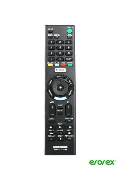 erorex جهاز تحكم عن بعد عالمي لأجهزة تلفزيون Sony Bravia LCD وLED وHD، أسود