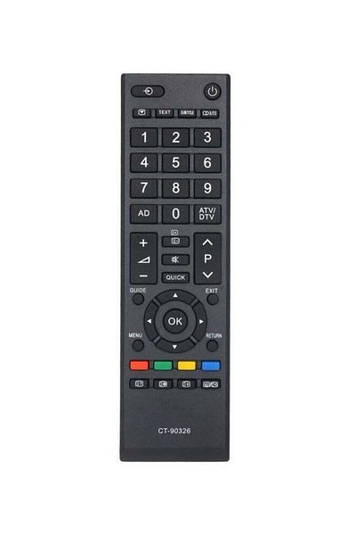 erorex جهاز تحكم عن بعد لاسلكي بالأشعة تحت الحمراء لتلفزيون LCD من Toshiba CT-90326 باللون الأسود
