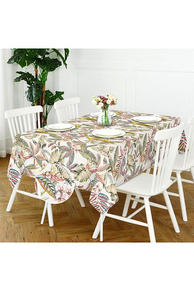 Evim Canvas Authentic Green Liquid Proof Stain Resistant Table Cloth