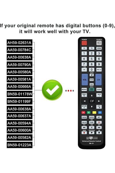 erorex Remote Control For Allmost All Samsung Television Sets Black