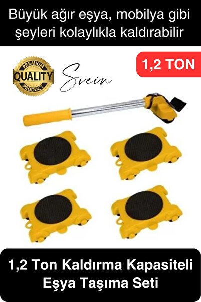 Svein 1.2 Ton Premium 1. Sınıf Malzeme Eşya Kaldırma Taşıma Seti Krikosu Kaldıraç Pratik Kolay Yük Taşıma