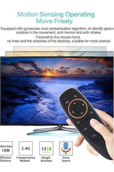 erorex Wireless Voice Control Handheld Remote Control For Pc Android-Samrt Tv Laptop Notebook Black