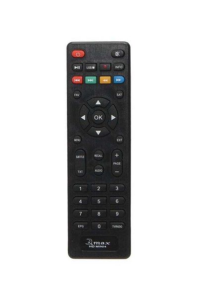 erorex Remote Control For Qmax Hd Mini 4 Receiver Black