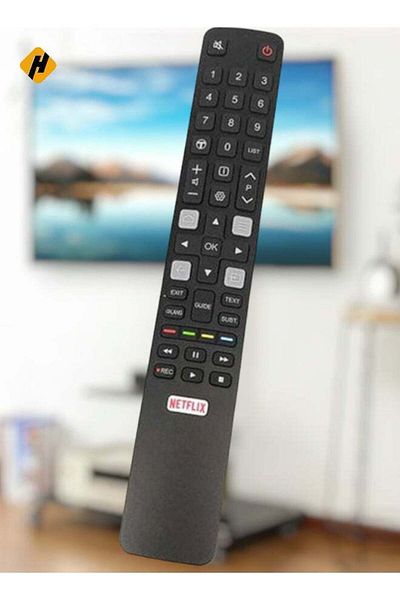 erorex Remote Control For Tcl 4K Screen Black