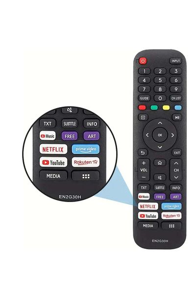 erorex جهاز التحكم عن بعد البديل لتلفزيون Hisense، يناسب موديلات 4K UHD، بتصميم مطور