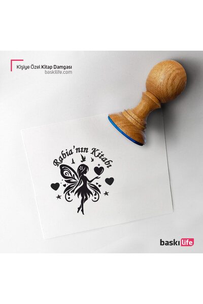 Baskı Life Melek Peri Kişiye Özel Kitap Damgası Kitap Mührü Kaşe Kitap Mühür ...