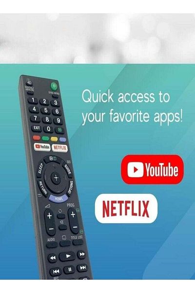 erorex Remote control for Sony Smart TV (SONY LCD LED), black,