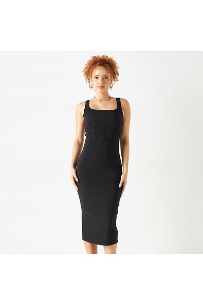 FAV Sleeveless Bodycon Dress with Slit Detail