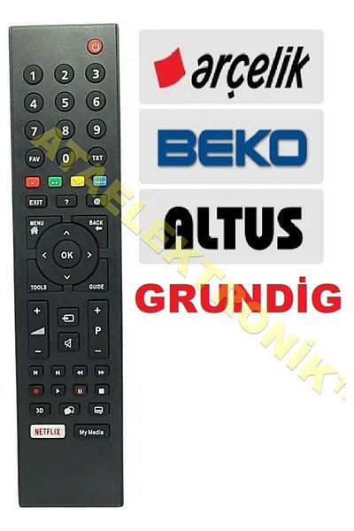 erorex Arçelik BEKO GRUNDİG Smart LED Television TV REMOTE with Netflix Button