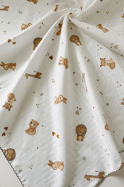 COOLMINIES Muslin Newborn Baby Blanket - 100% Cotton, 80*90 cm, Multi-Purpose Blanket