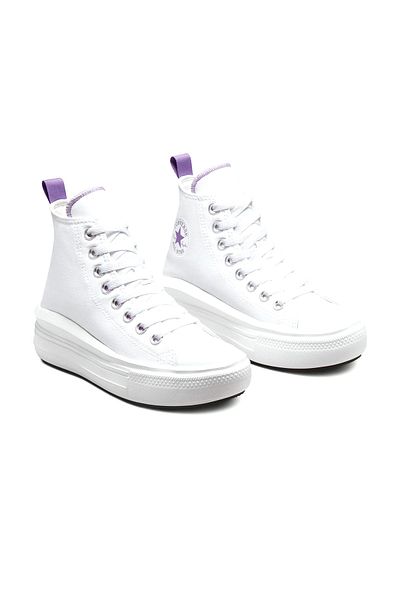 converse Chuck Taylor All Star Move - Kids White Platform Sneaker A03667c
