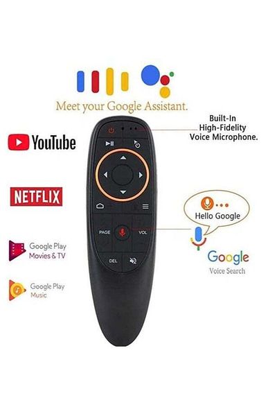 erorex 2.4Ghz Wireless Remote Control With Voice Control For Android Tv Box Black