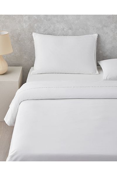 English Home Serene Bliss Perkal - Double White Duvet Cover Set 200X220 cm