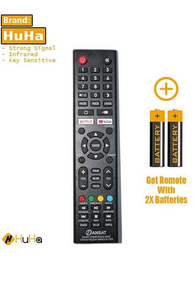 erorex LCD TV Remote Control for DANSAT Smart TV, Black