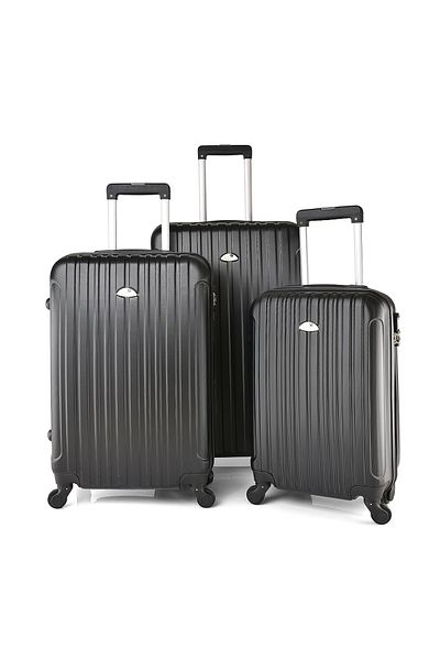 New Travel حقيبة سفر خفيفة الوزن من مادة ABS صلبة بعجلات، مجموعة من 3 قطع بمقاس 28/24/20 بوصة BR653/3P