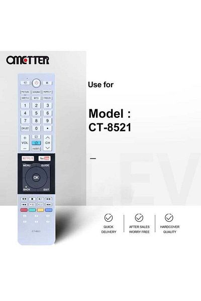 erorex CT-8521 مناسب لجهاز التحكم عن بعد لتلفزيون Toshiba LCD LED F40L3400 50L3400 CT8521