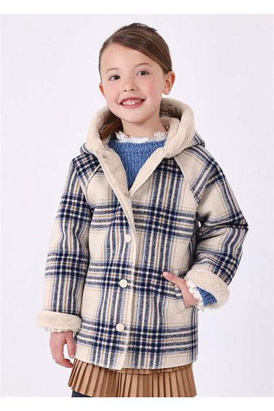 MAYORAL Girl's Plush Astered Stamp Coat 4408