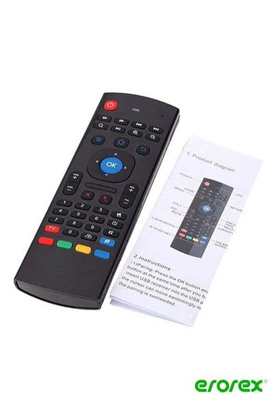 erorex .MX3 No Backlight 2.4G Remote Control For Android TV Box Black