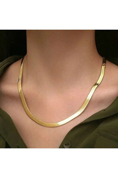 DuhaDTM Steel Gold Necklace 45cm