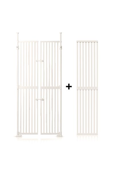 BabySafe Baby Safe Extra Tall Dual Door Metal Safety Gate with 40cm Extension - White