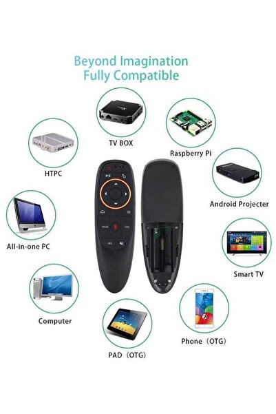 erorex جهاز تحكم عن بعد لاسلكي مع التحكم الصوتي لجهاز Android TV Box باللون الأسود