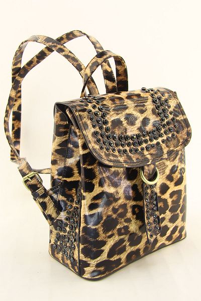 HNB Women's Leopard Stone Backpack